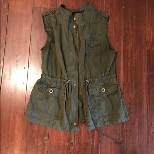 Army Green Utility Drawstring Vest