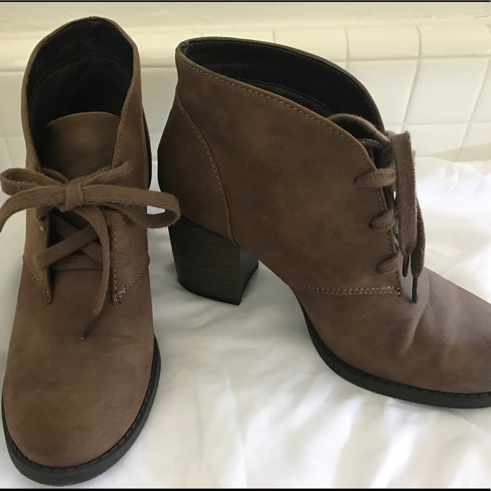 Faux Suede Lace Up Booties