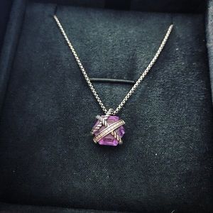David Yurman Cable Wrap Amethyst Necklace/Diamonds