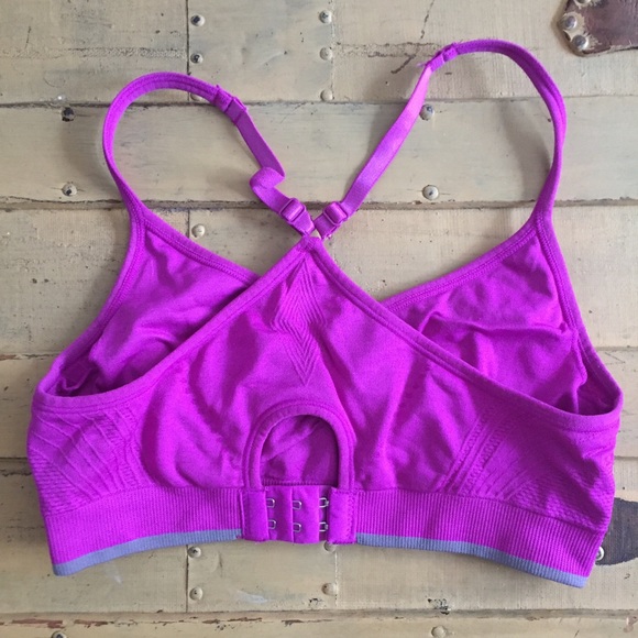 BALANCE COLLECTION STRETCH FUCHSIA SPORTS BRA WORKOUT CROP TOP S - Picture 3 of 5