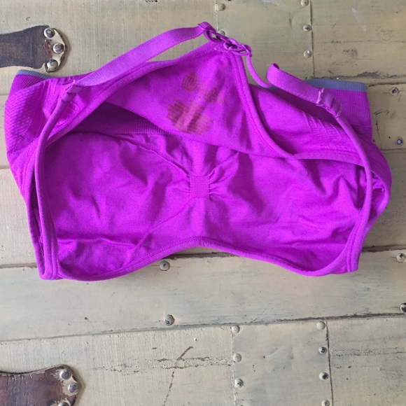 BALANCE COLLECTION STRETCH FUCHSIA SPORTS BRA WORKOUT CROP TOP S - Picture 4 of 5