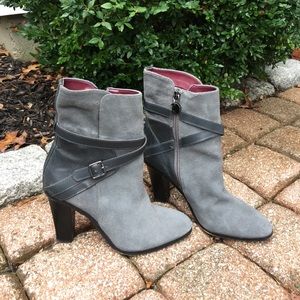 Grey suede booties