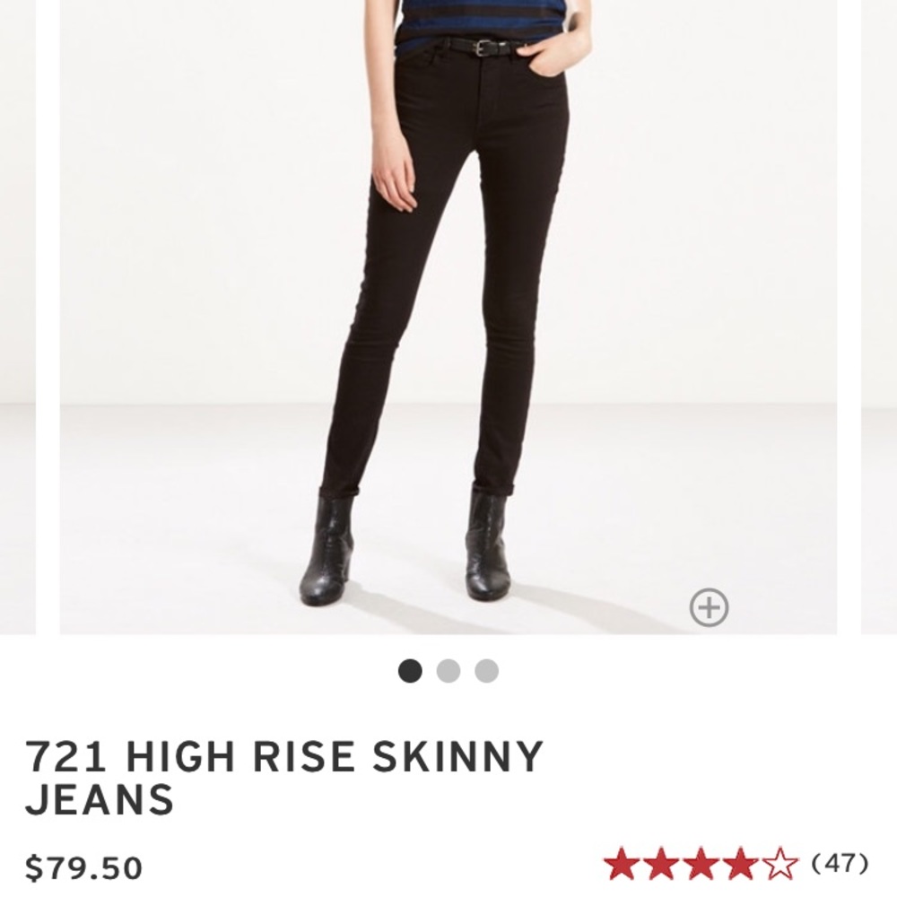 Black Levi 721 High Rise Skinny Jeans