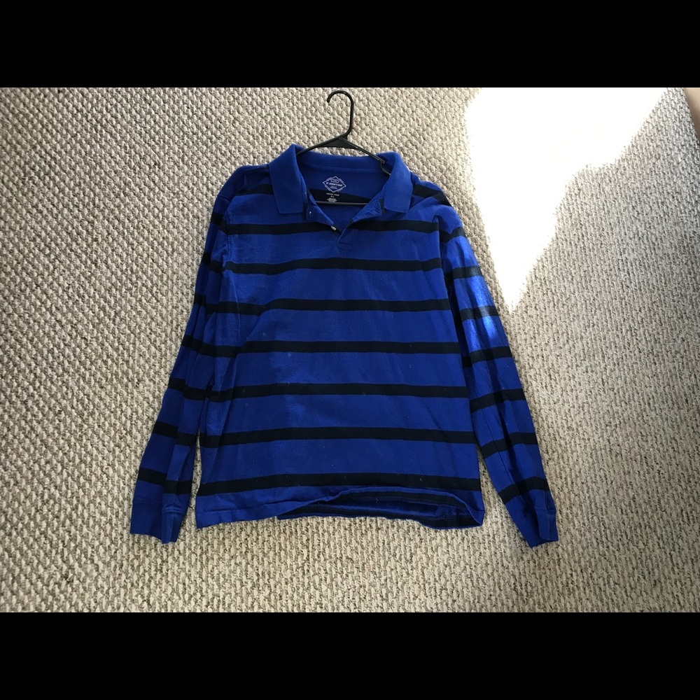 Long sleeve polo blue