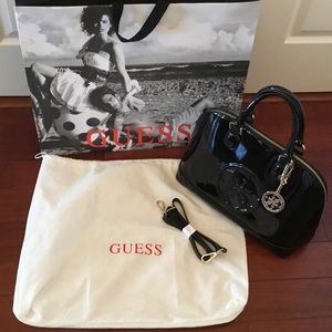 Guess BlK Patent Leather Dome Purse
