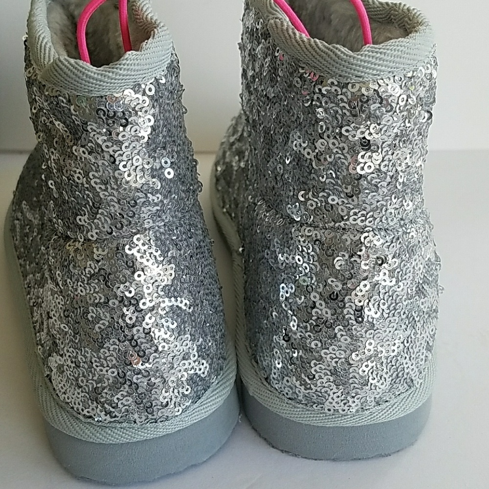 🆕Aeropostale Girls Sequin Sherpa Boots - Picture 4 of 7