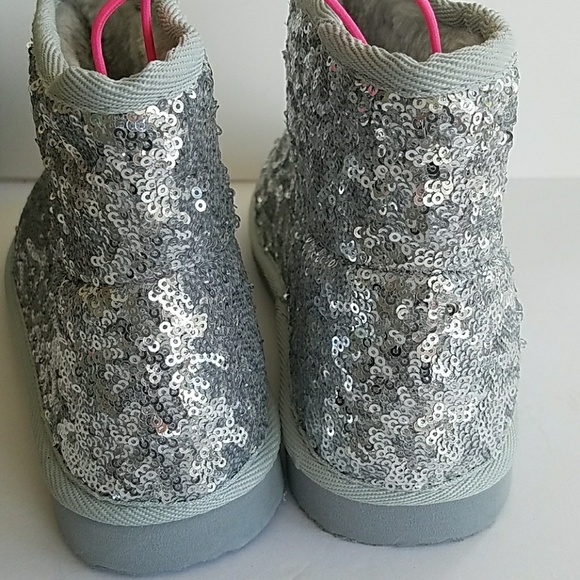 NWT Aeropostale Girls Sequin Sherpa Boots - Picture 4 of 7