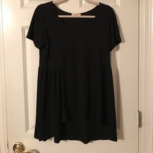 black tee with side detail