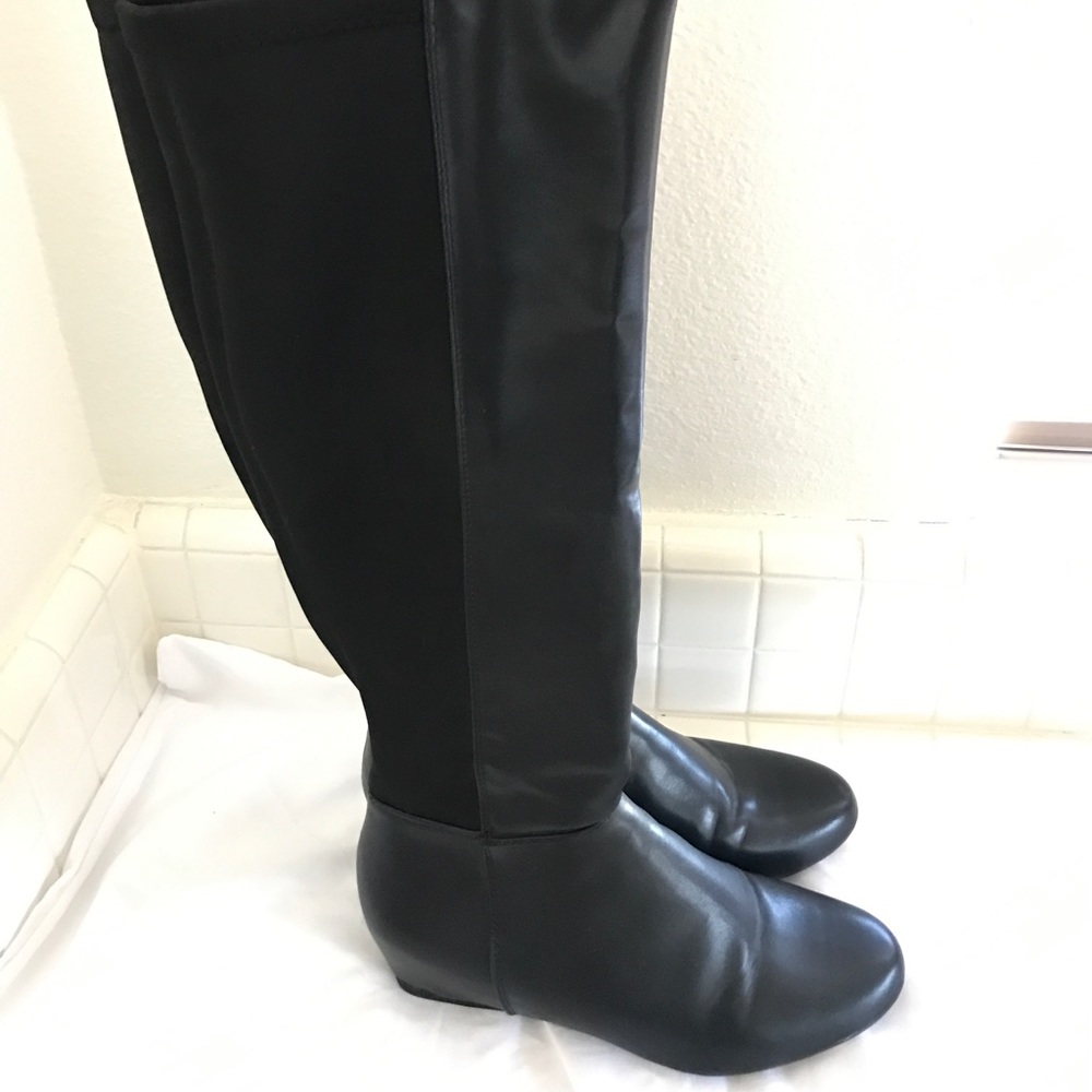 Aldo Black Leather Knee High Boots NWOT