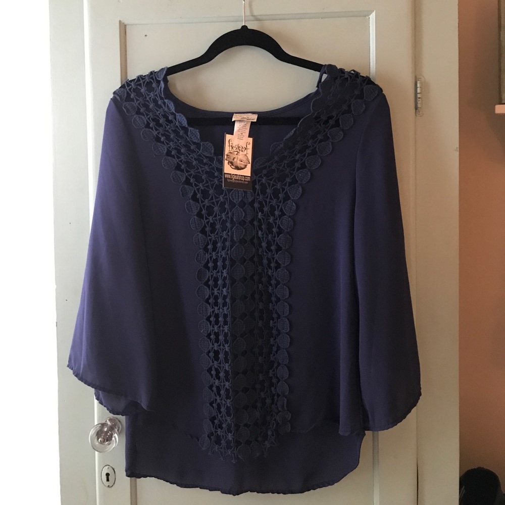 NWT navy blouse