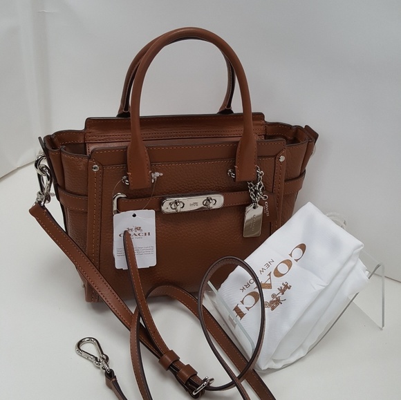 COACH Womens Pebbled Leather Coach Swagger 21 - Picture 4 of 8