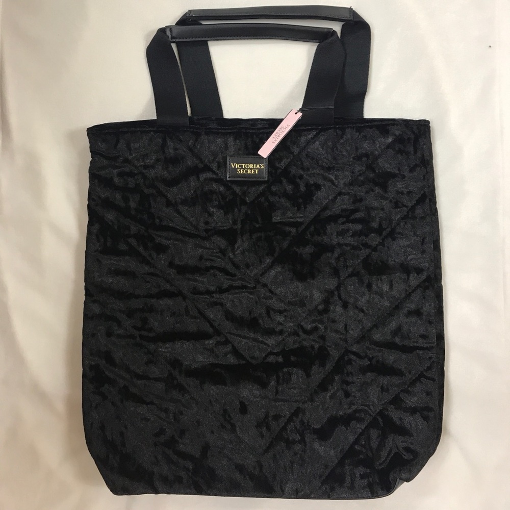 Victoria’s Secret Black Velvet Tote Bag