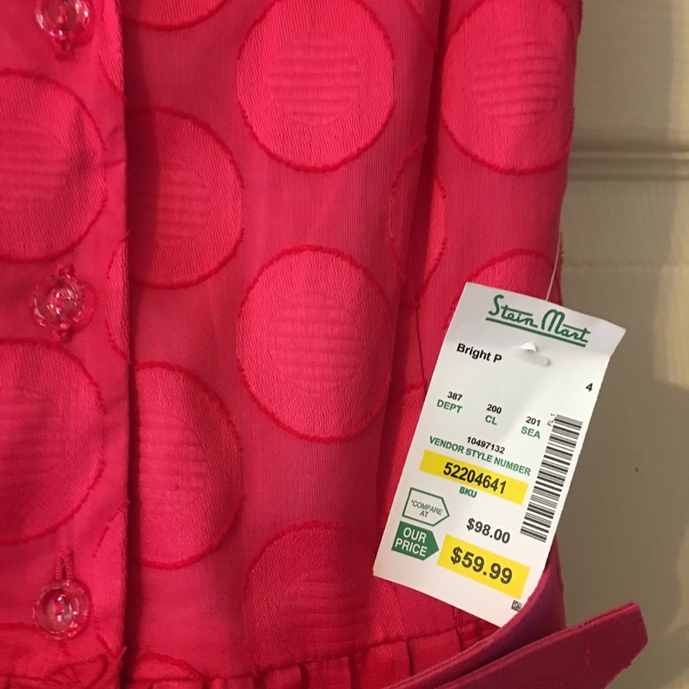 Bright pink sleeveless dress Full skirt & lining - Picture 2 of 4