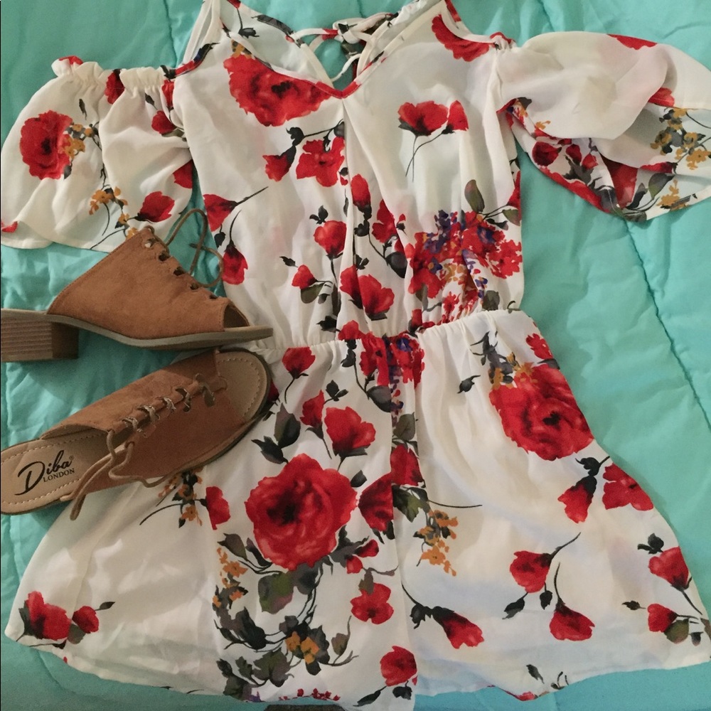 White floral romper