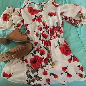 White floral romper