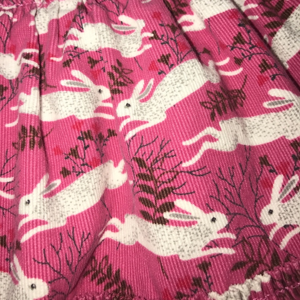 Mini Boden pink tiered skirt with bunnies SZ 7-8
