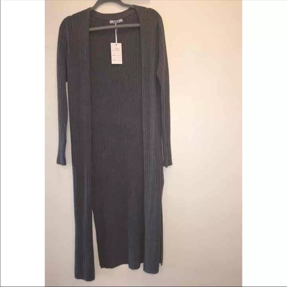 Boutique past knee cardigan