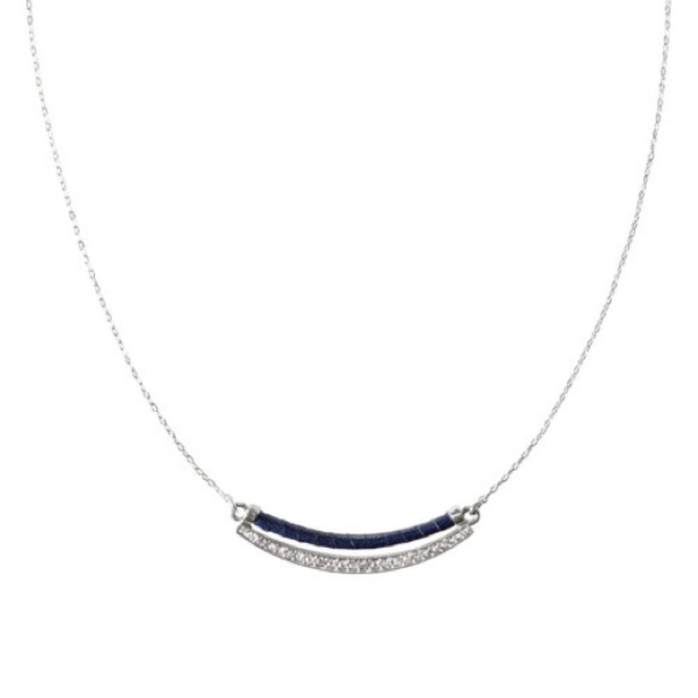 Hero Metal + Leather Crescent Necklace