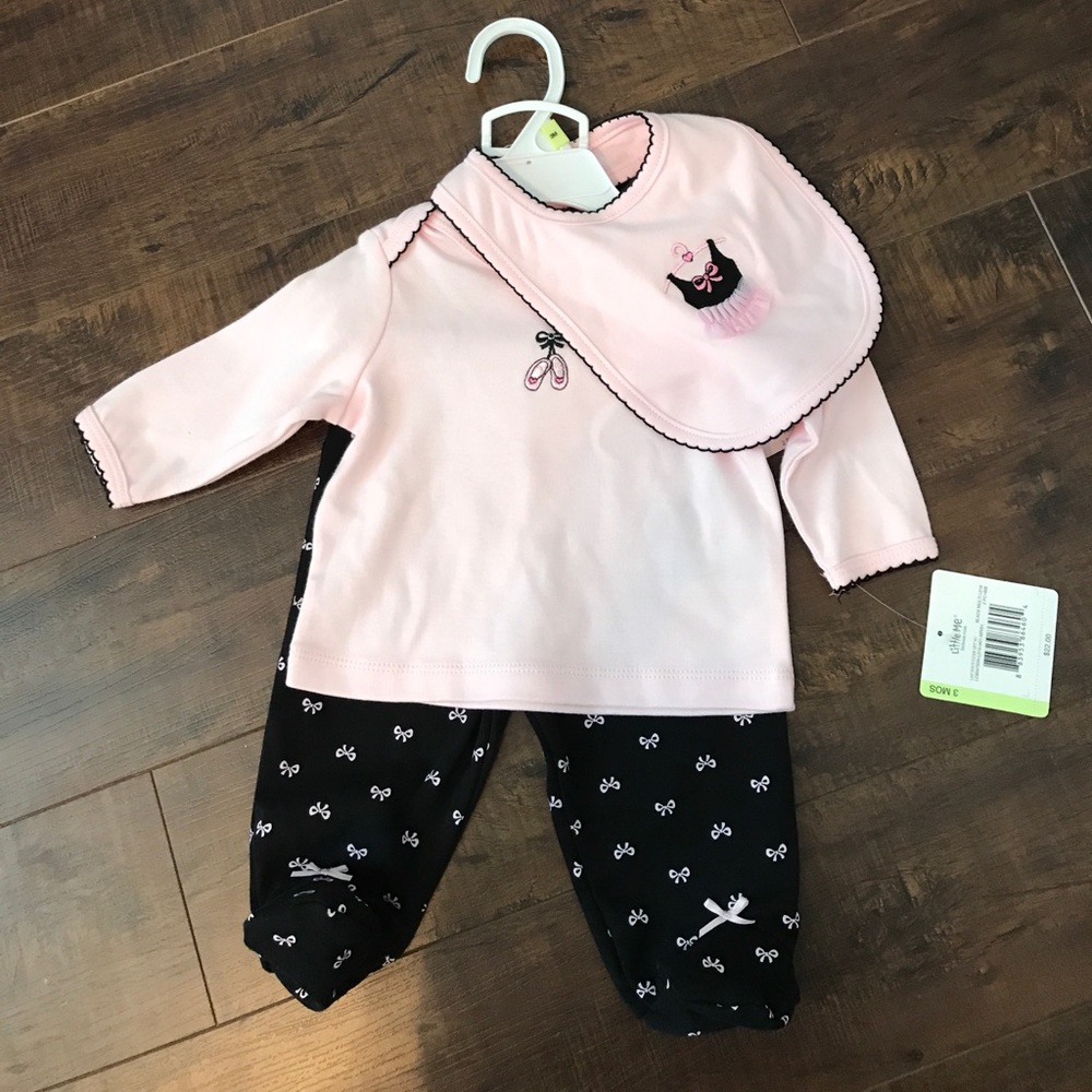 Whole set, ballerina footie leggings with Bib!