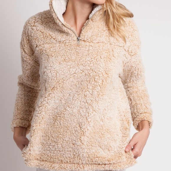 beige sherpa pullover