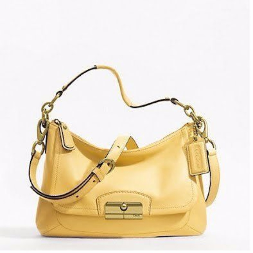 Coach Buttercup Yellow Leather Crossbody Purse Bag