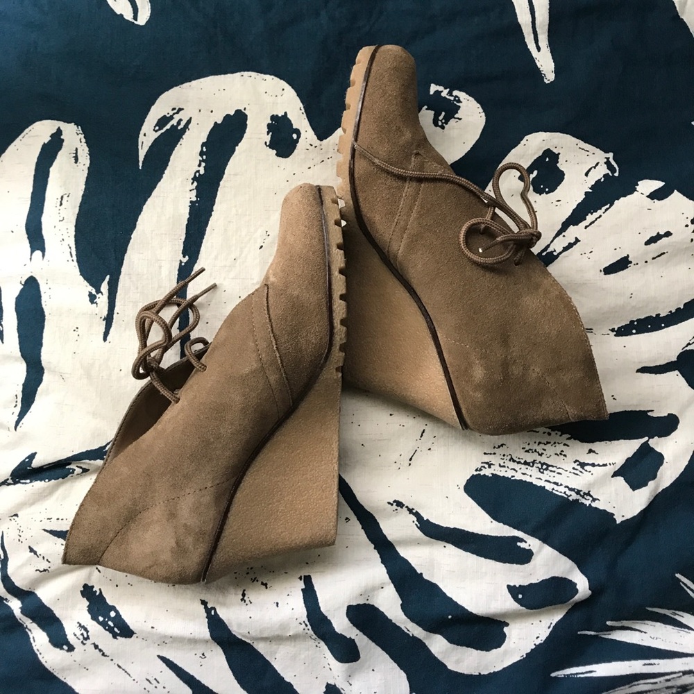 Kelsi Dagger suede wedge booties