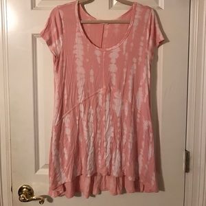 pink and white tie dye tee/tunic