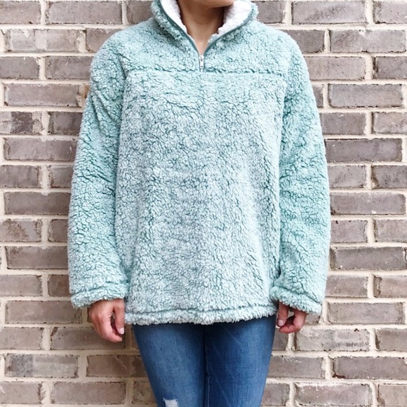 Sherpa Pullover in Seafoam - Picture 3 of 4