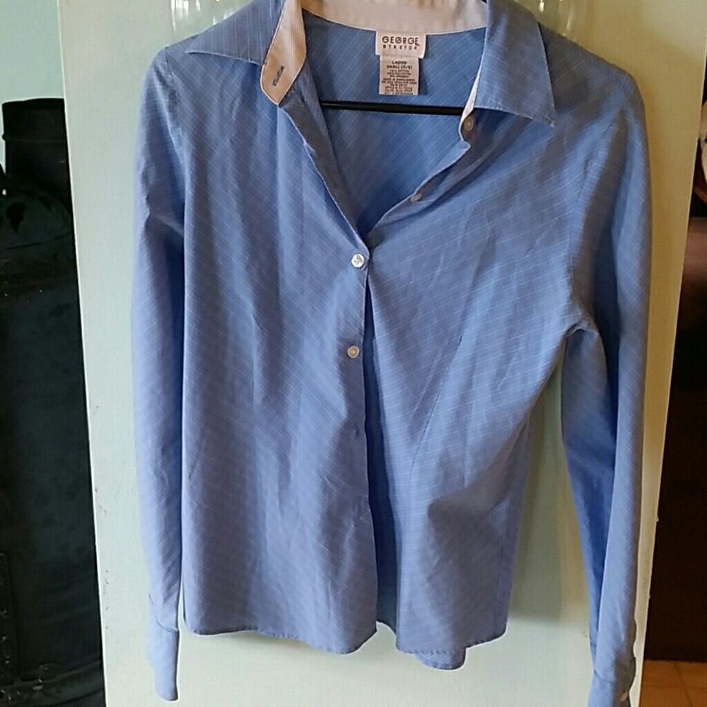 Blue button down blouse