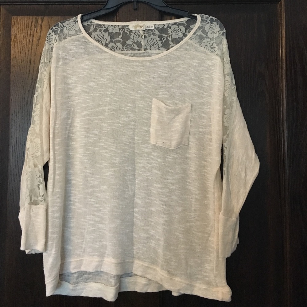 Cream lace light weight sweater