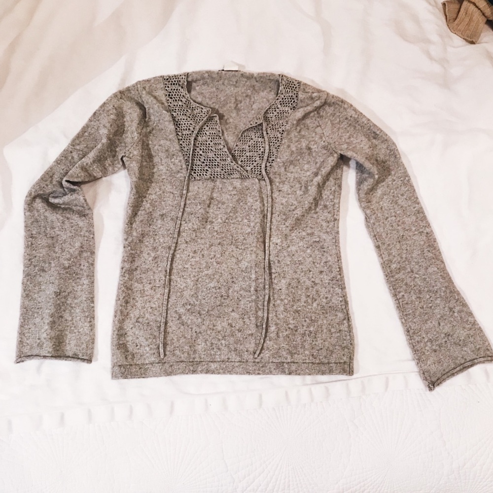 Jcrew gray cashmere cotton sweater