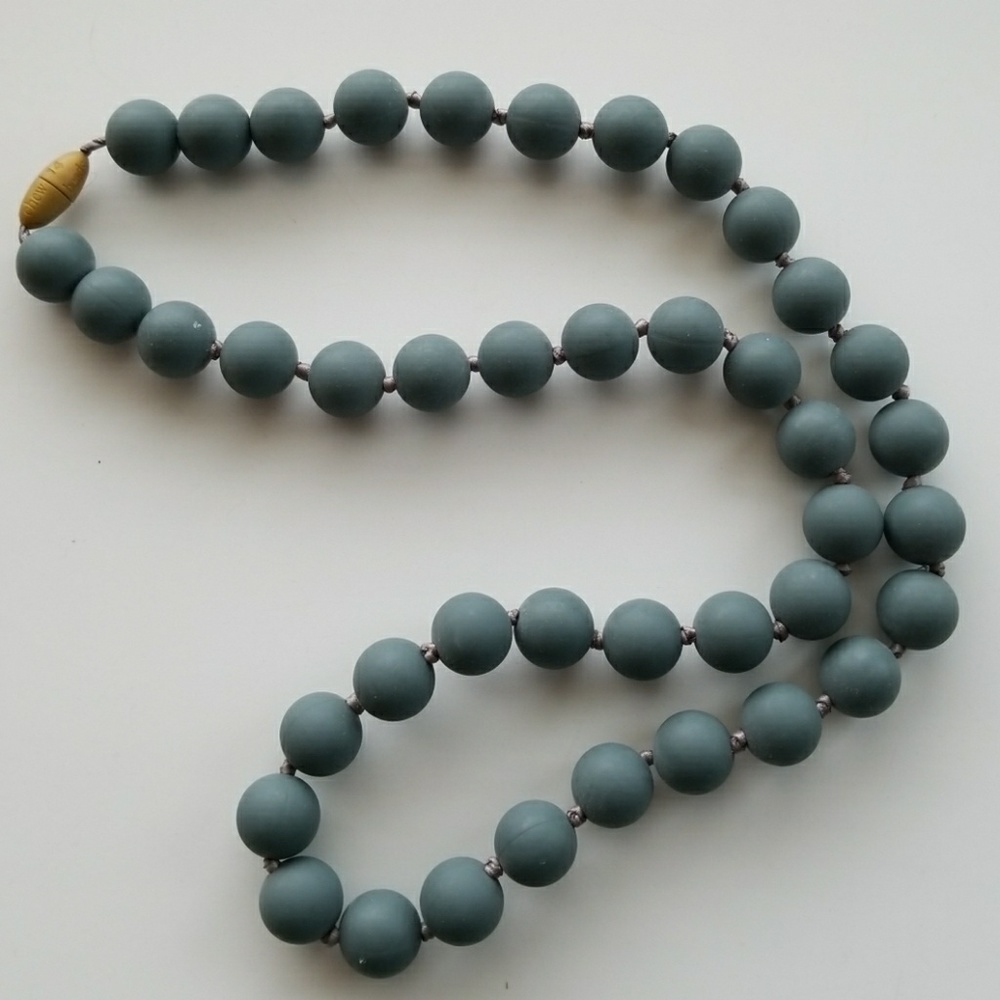 Teething Necklace- Chew Beads - Gray