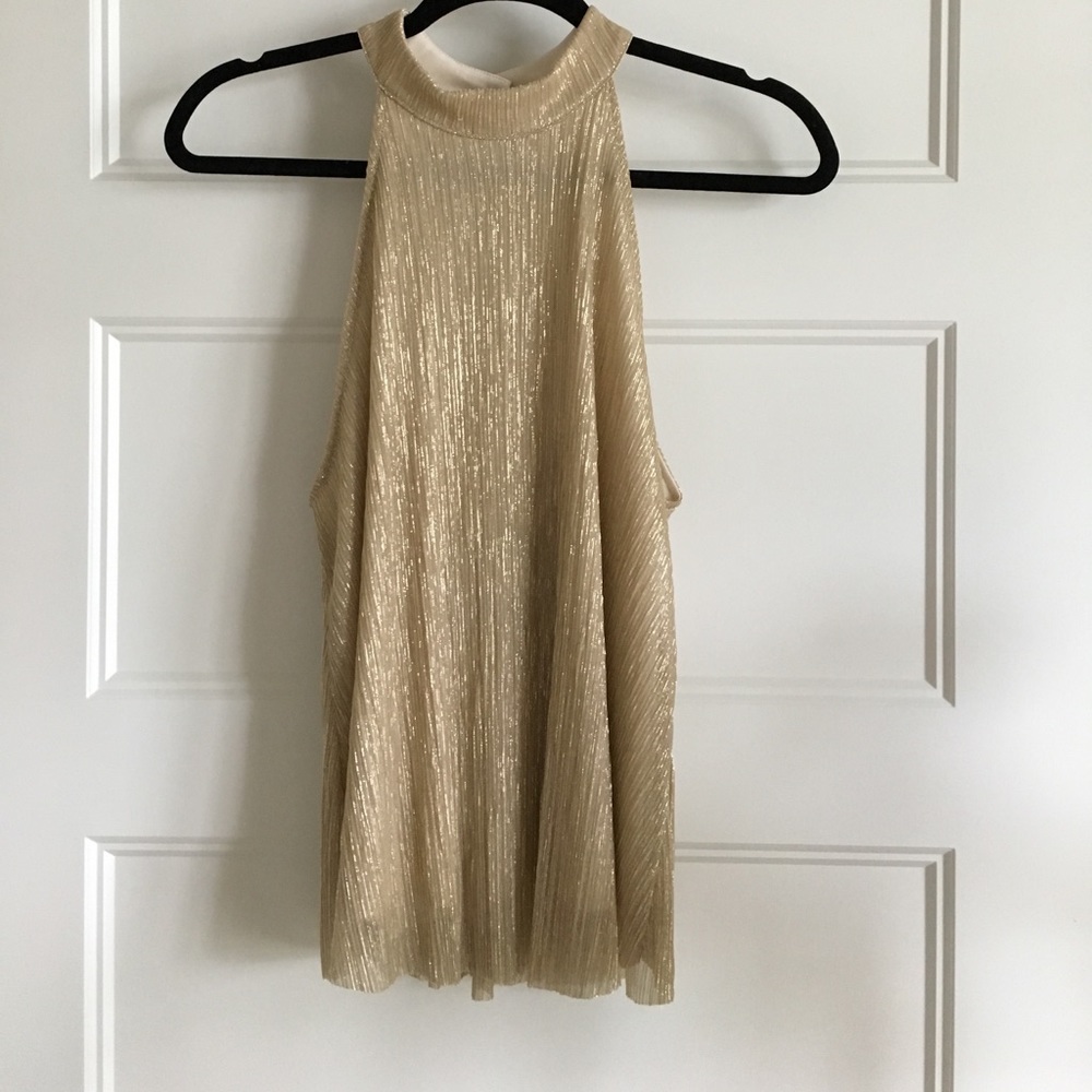 Gold high neck blouse