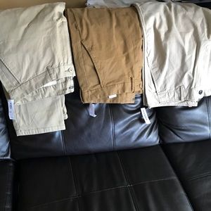 3 pair Old Navy khaki and tan pants 38x34 (18W)