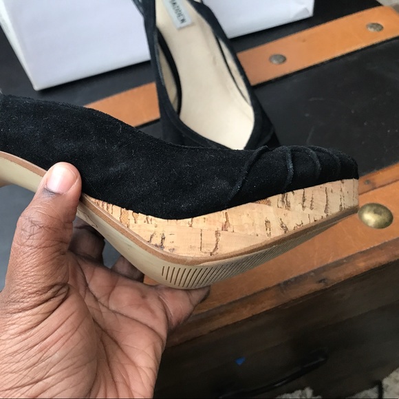 Steve Madden Suede Cork Heel Sandals - Picture 6 of 6
