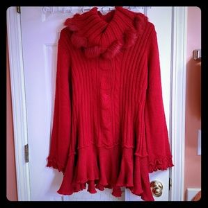 Gorgeous red tunic sweater scream's holidays!