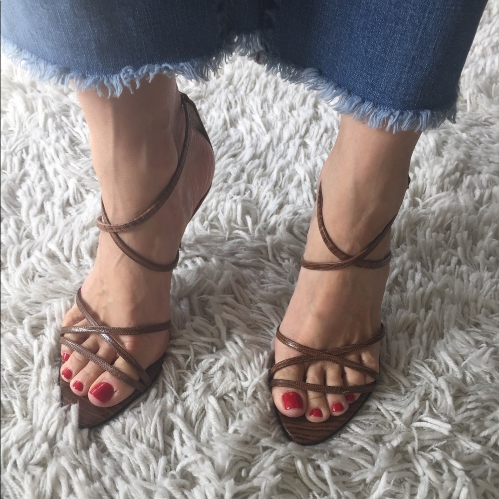Strappy Sexy Brown Stiletto Heels