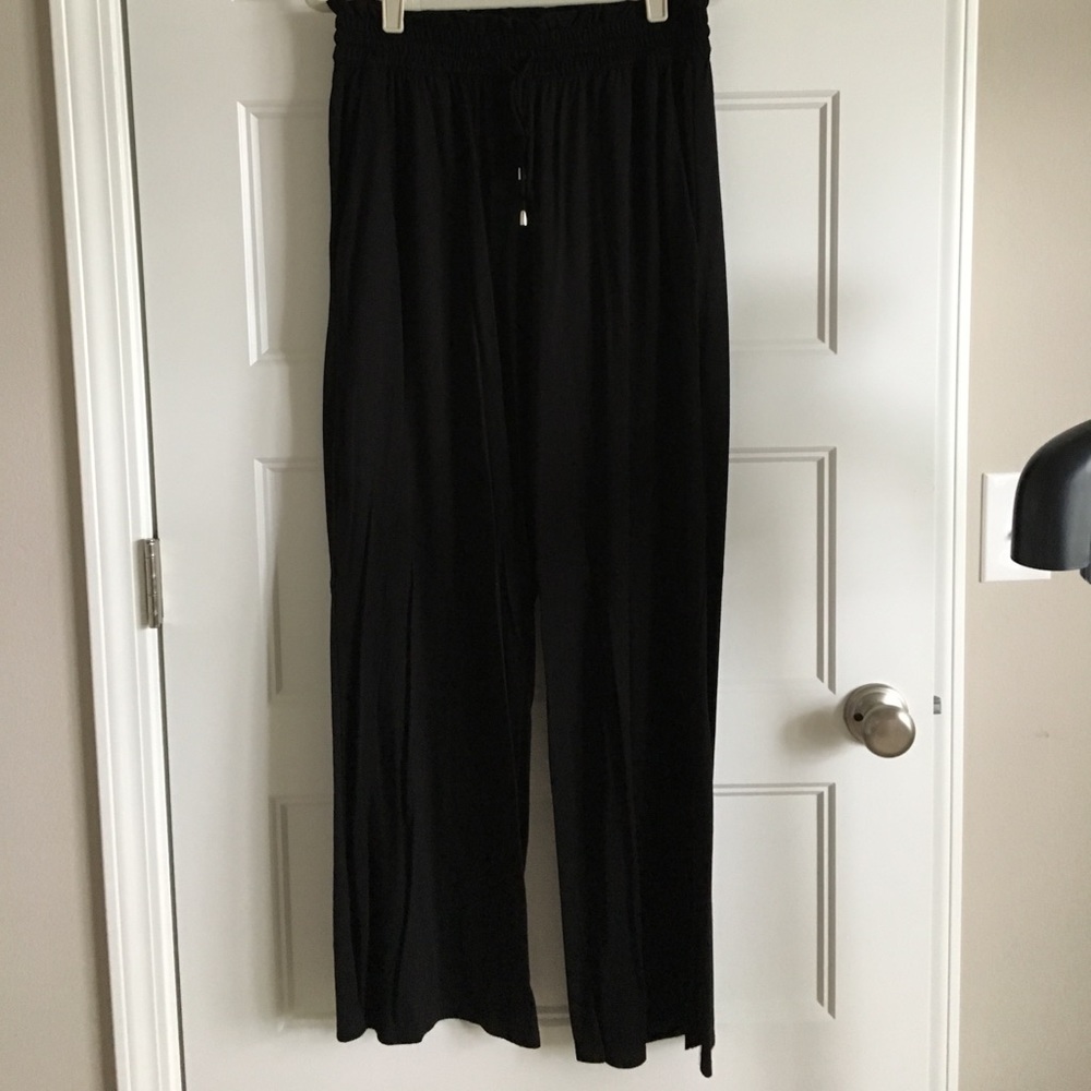 HM black wide leg cotton pants