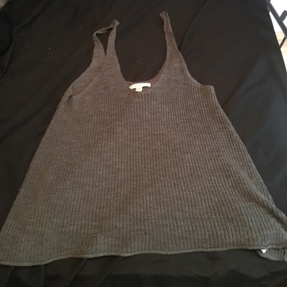 Grey knit tank top. Flowy