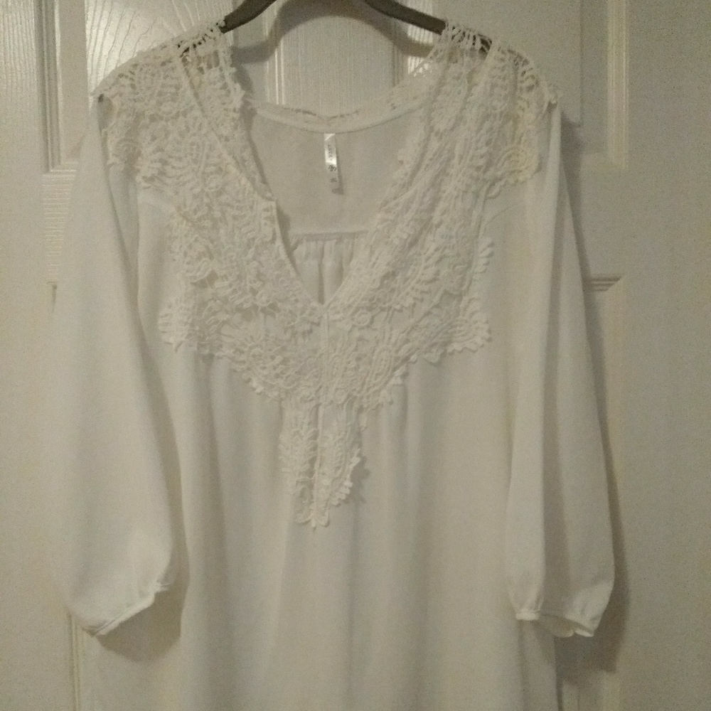 Pretty cream color blouse with beautiful lace