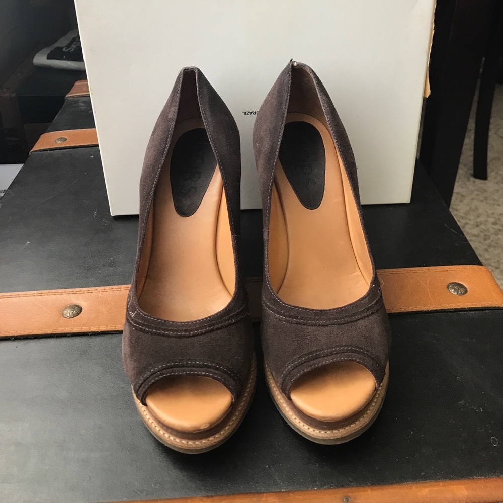 Michael Kors Suede Wooden Heels Wedges