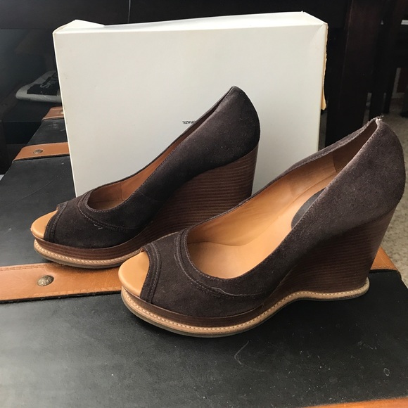 Michael Kors Suede Wooden Heels Wedges - Picture 2 of 5