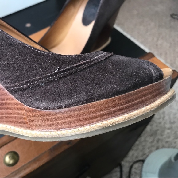 Michael Kors Suede Wooden Heels Wedges - Picture 4 of 5