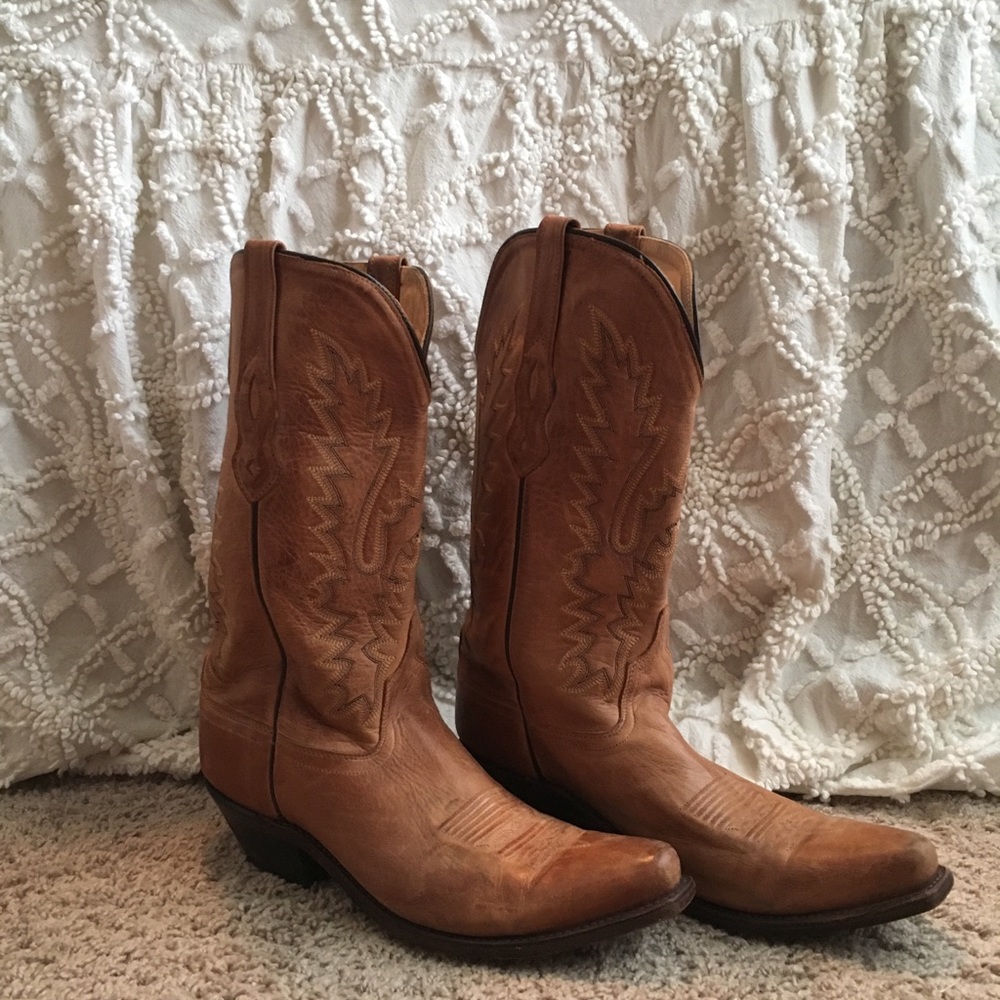 Old West Genuine Leather Cowboy Boots
