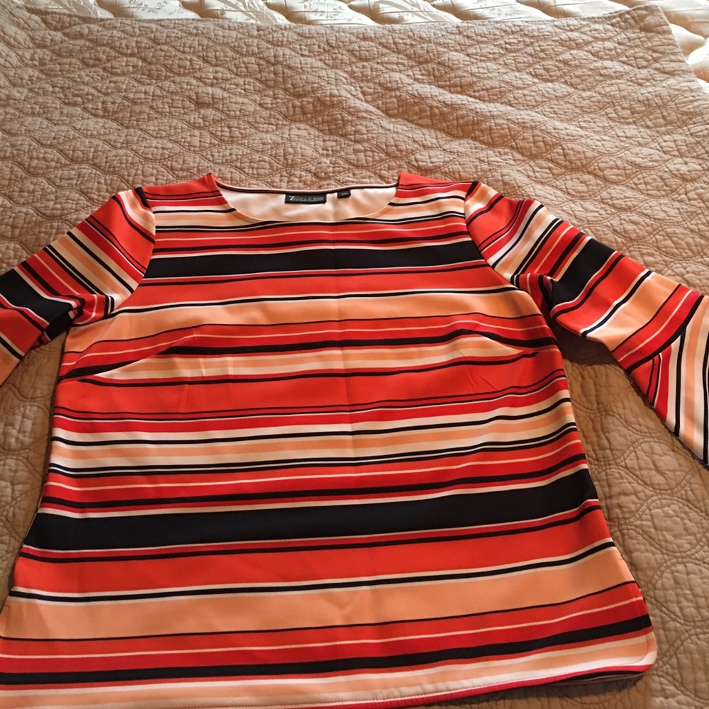 Lg 3/4 Sleeved Striped NY&Co Top
