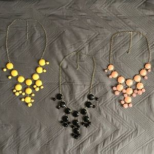 Set of 3 Statement Bubble Necklaces.