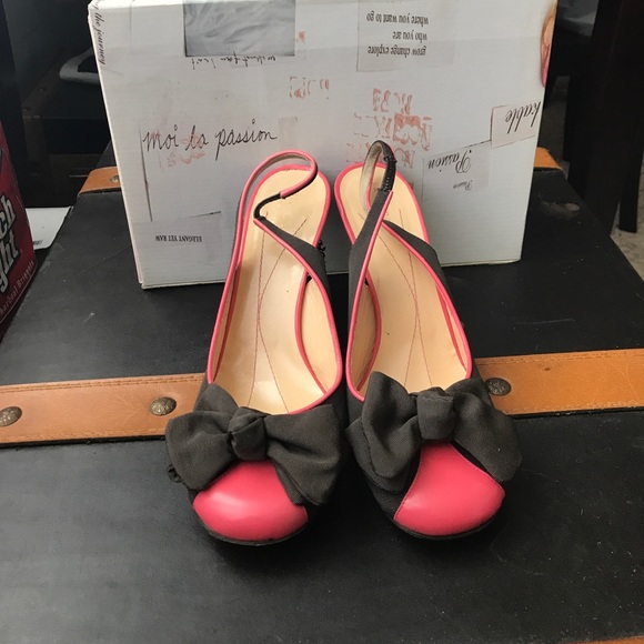 Kate Spade Pink and Brown Bow Slingbacks - Picture 1 of 4