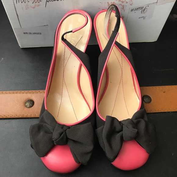 Kate Spade Pink and Brown Bow Slingbacks - Picture 2 of 4