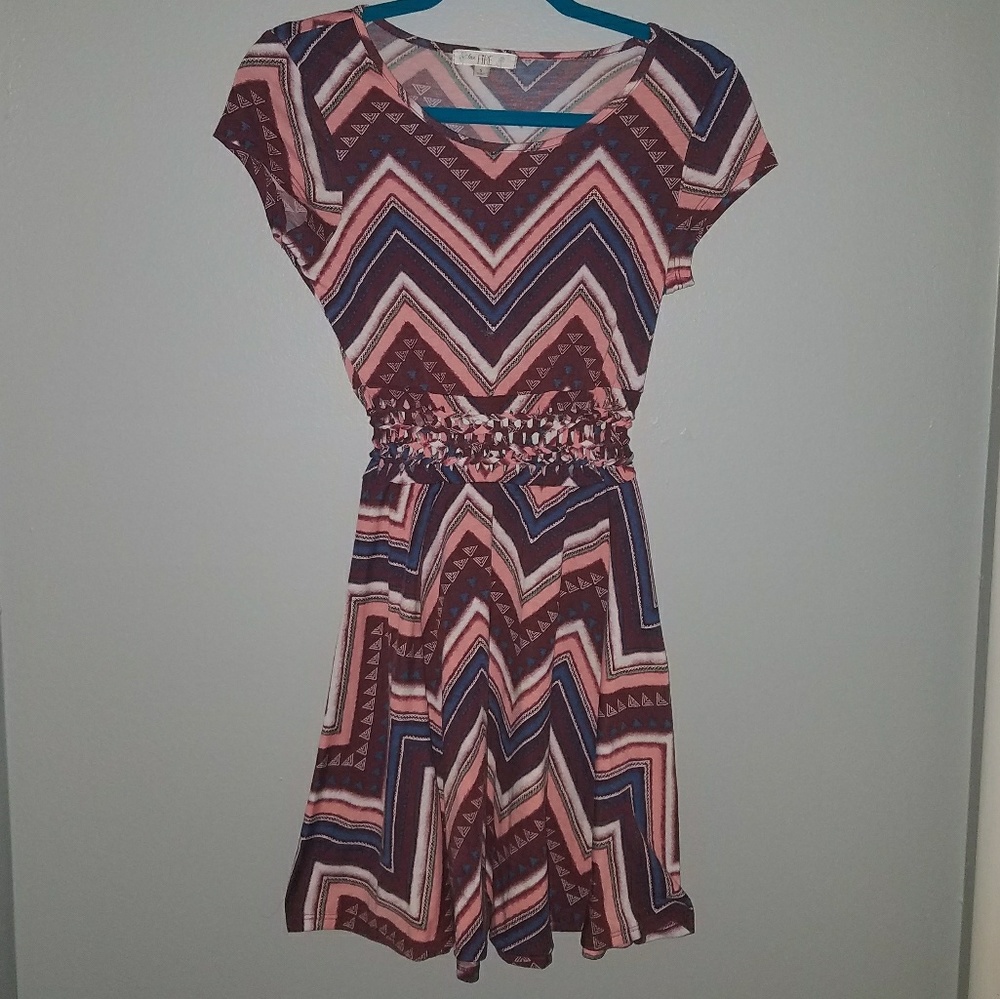Chevron woven dress