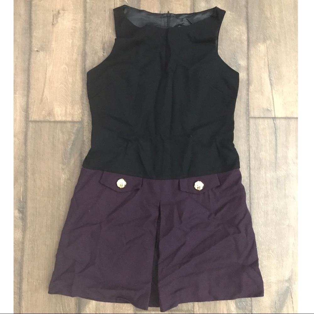 Black and purple wool leona dress